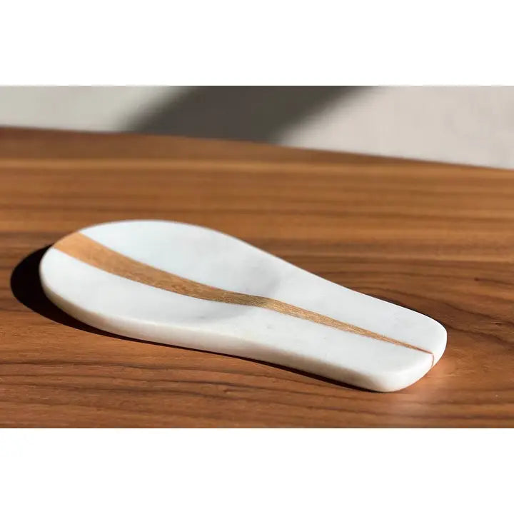 Marble and Wood Spoon Rest