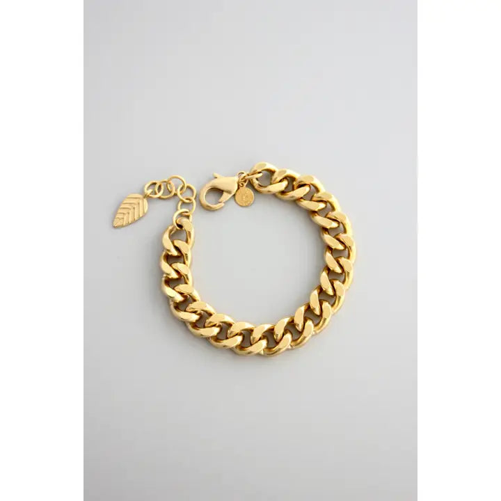 18k Matte Gold Curb Chain Bracelet