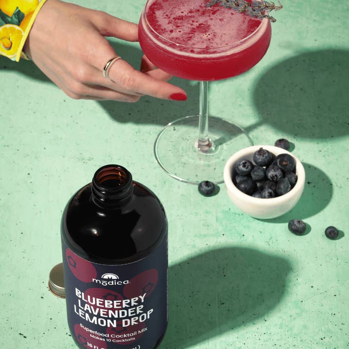 Blueberry Lavender Lemon Drop Cocktail & Mocktail Mix + Kit