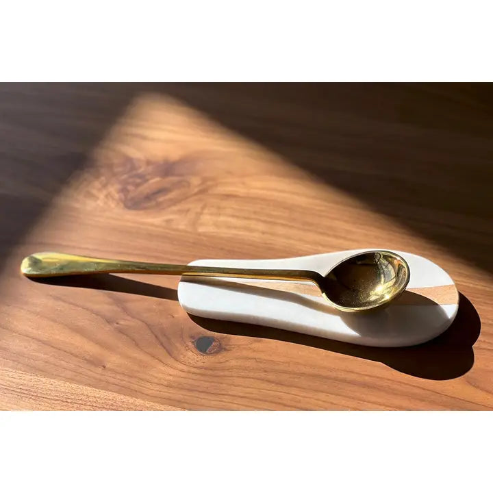 Marble and Wood Spoon Rest