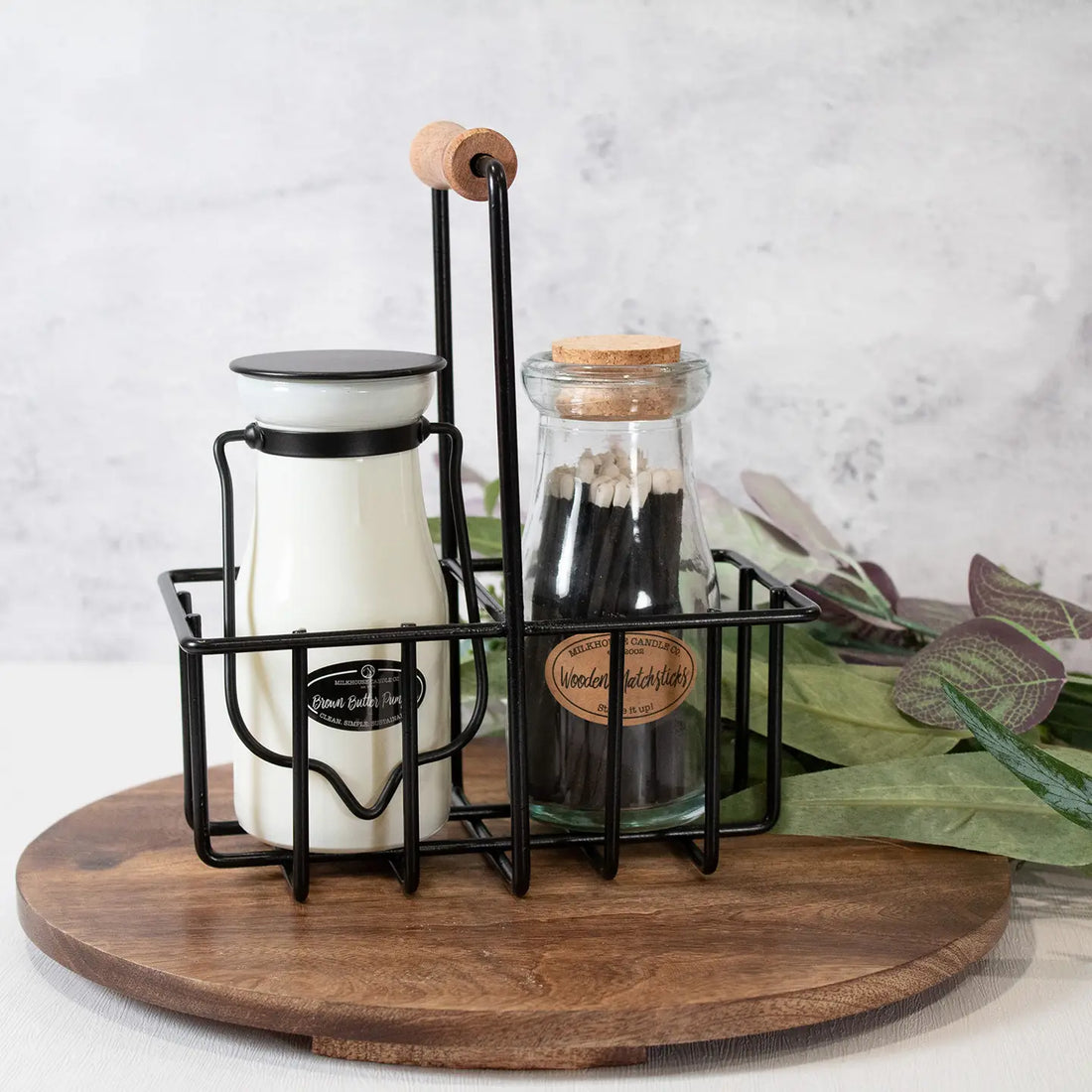 Milkbottle of Matches By Milkhouse Candle Co