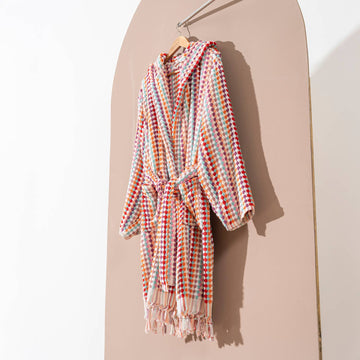 Pompom Bathrobe Handloom Turkish Cotton Resort Heavy Luxury