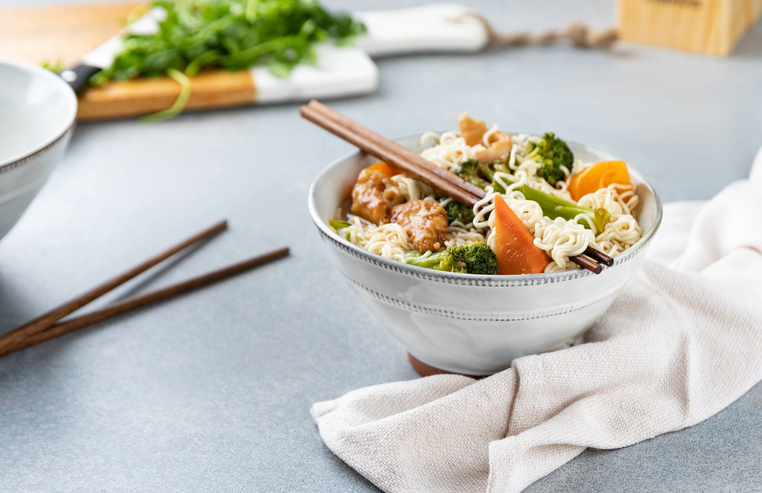 Kook Terracotta Ramen Bowls with Chopsticks, 36 oz, Set of 2