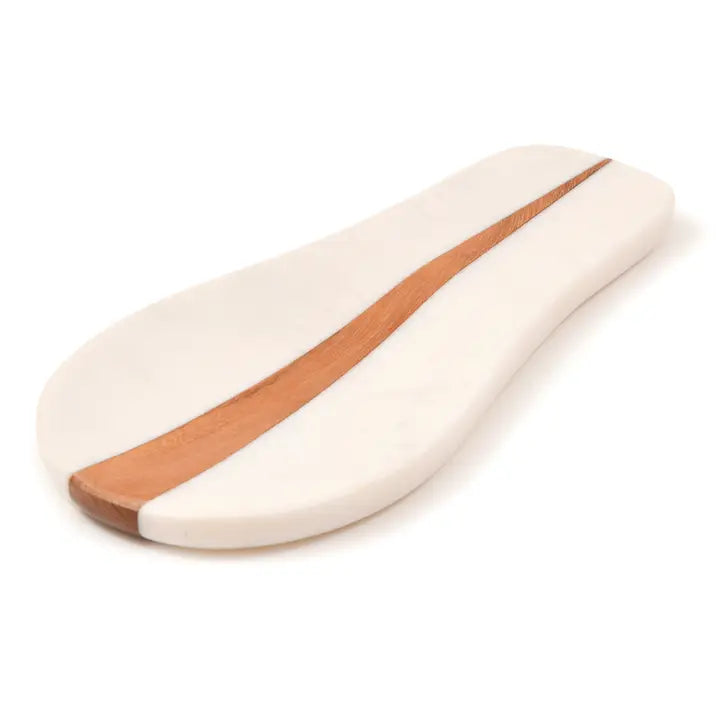 Marble and Wood Spoon Rest