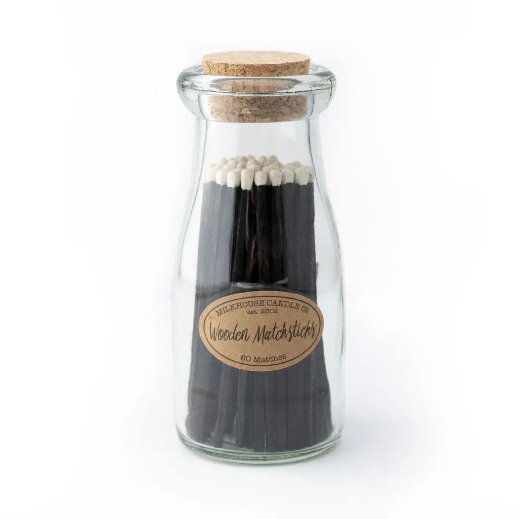 Milkbottle of Matches By Milkhouse Candle Co